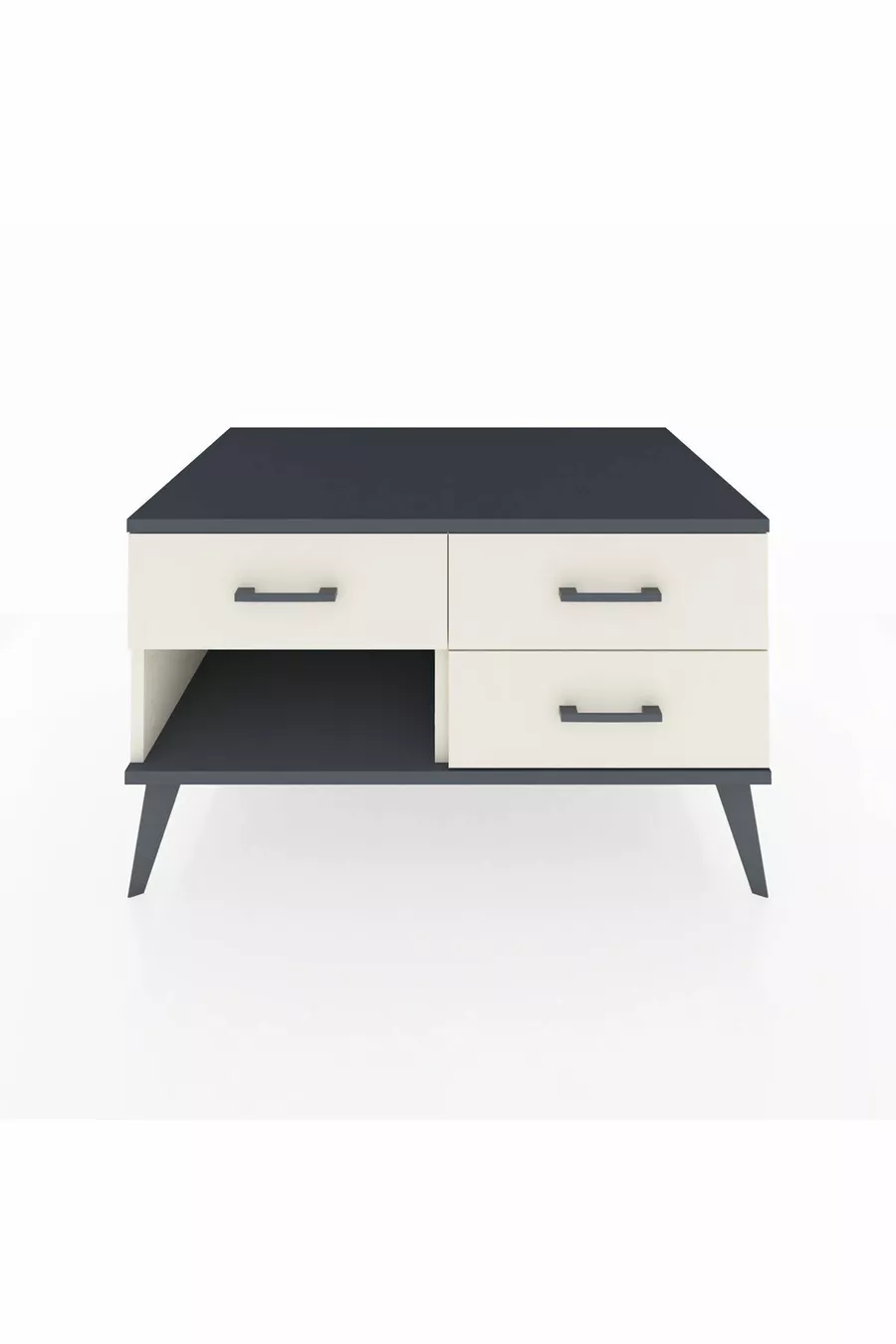 Commode Kronos 3 tiroirs Pierre de Lune-Anthracite/Pierre de Lune