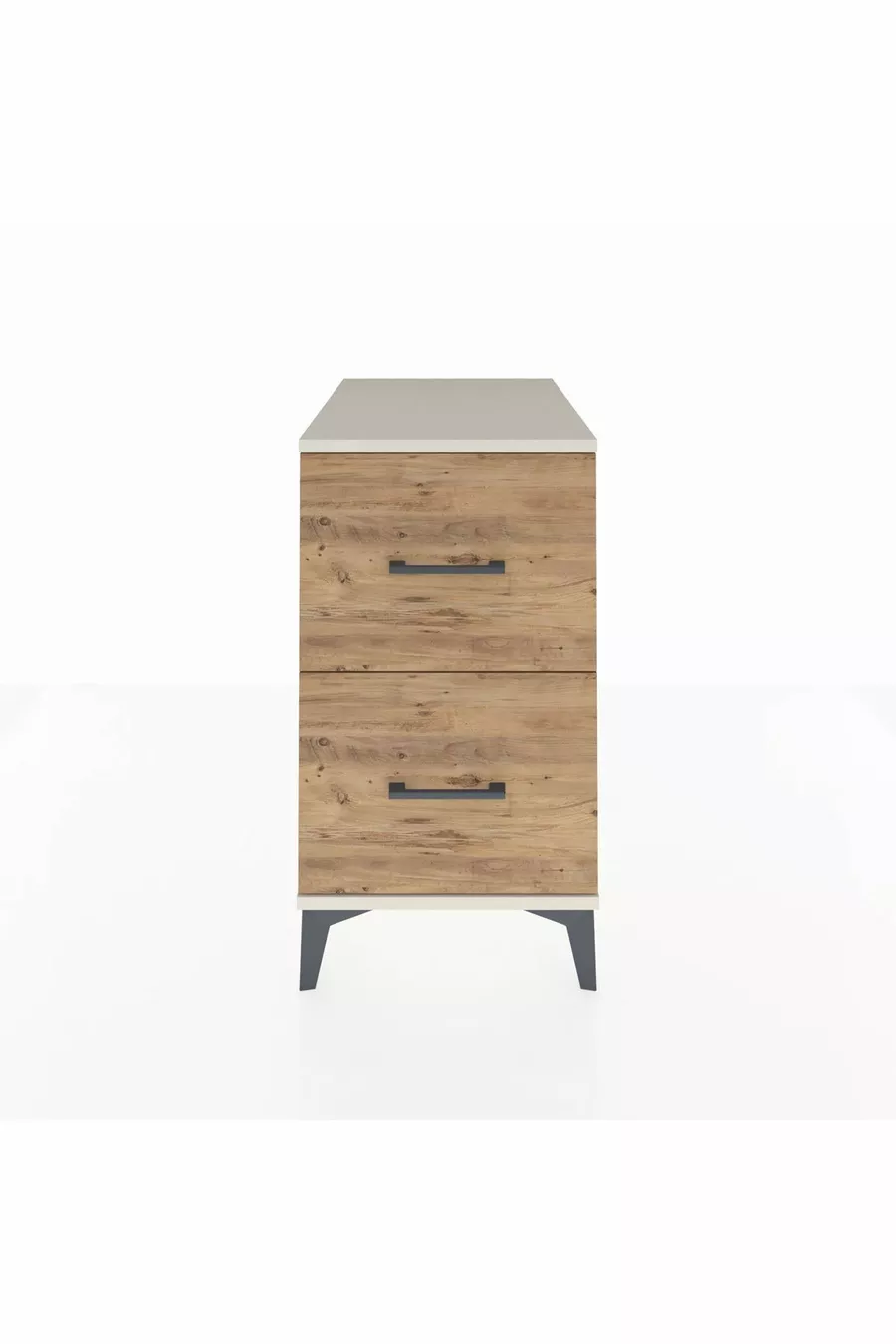 Table de chevet Kronos à 2 tiroirs Aigue-marine-Pin