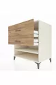 Commode Kronos avec une étagère et 2 tiroirs, Pierre de Lune-Pin