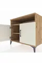 Commode Kronos 2 étagères 2 portes Pin-Pierre de Lune