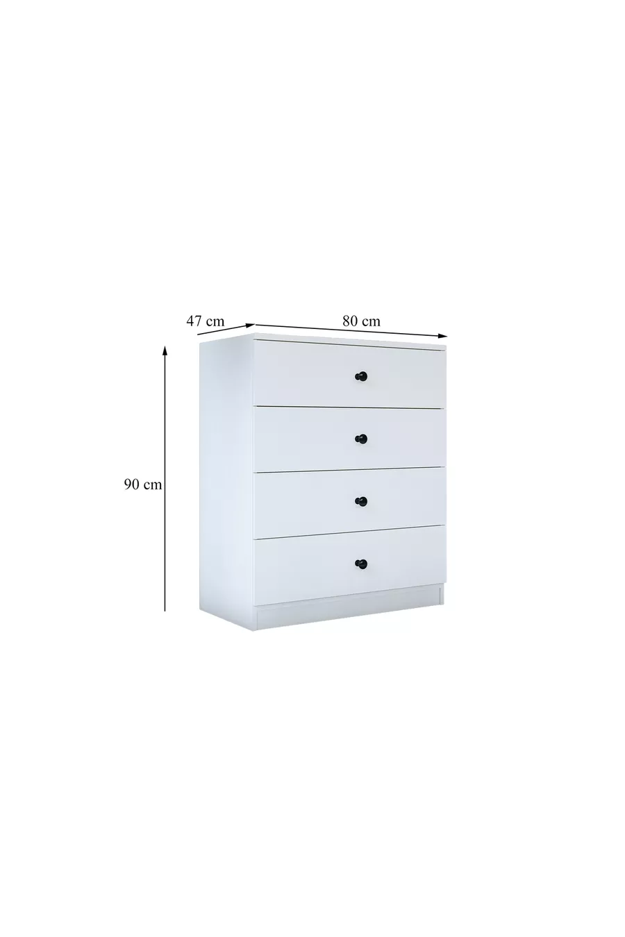 COMMODE ALMİNA, 4 TIROIRS, BLANCHE