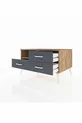 Commode Kronos à une étagère et 3 tiroirs Pin-Pin/Anthracite