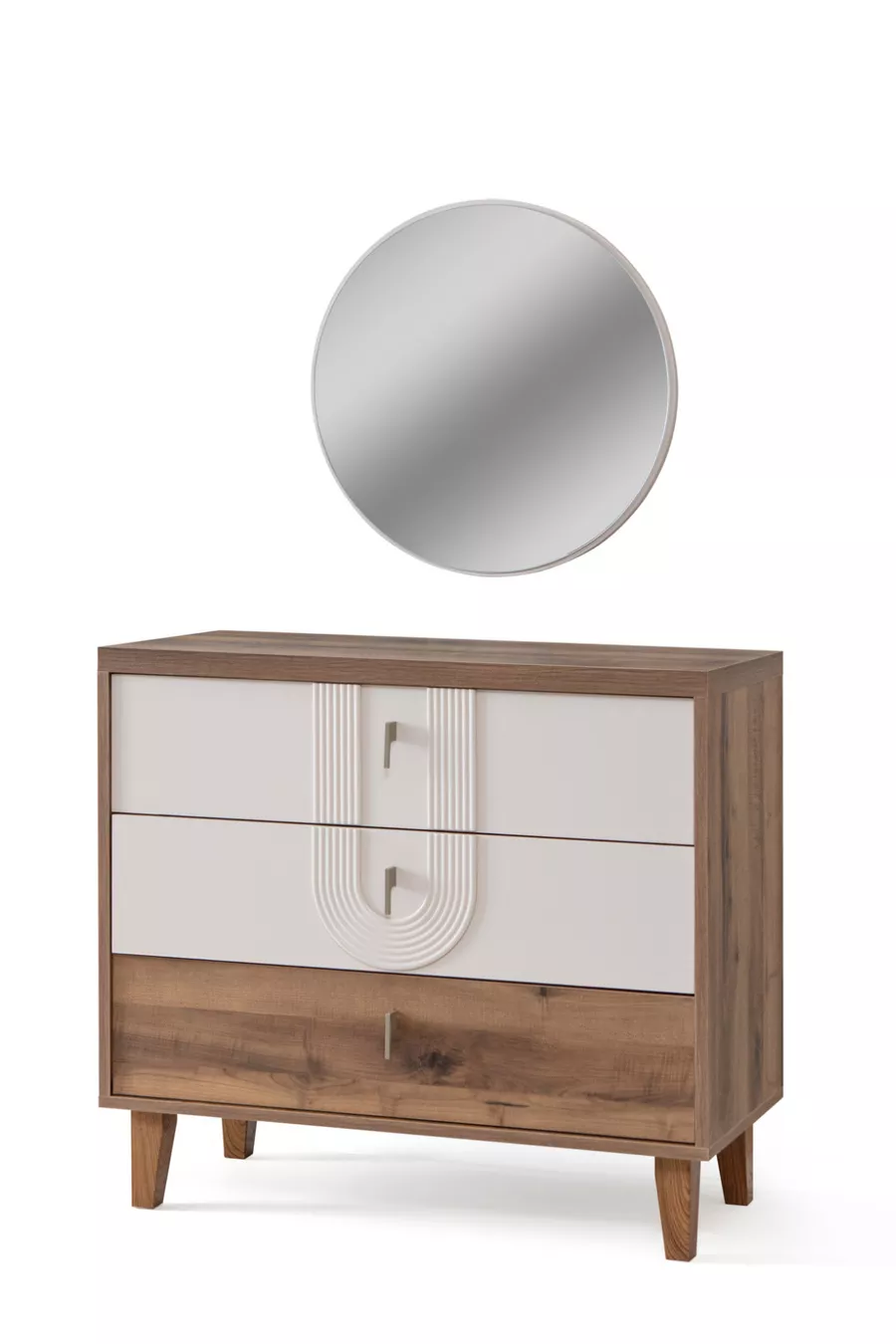 Commode, Commode Megan avec tiroirs et miroir
