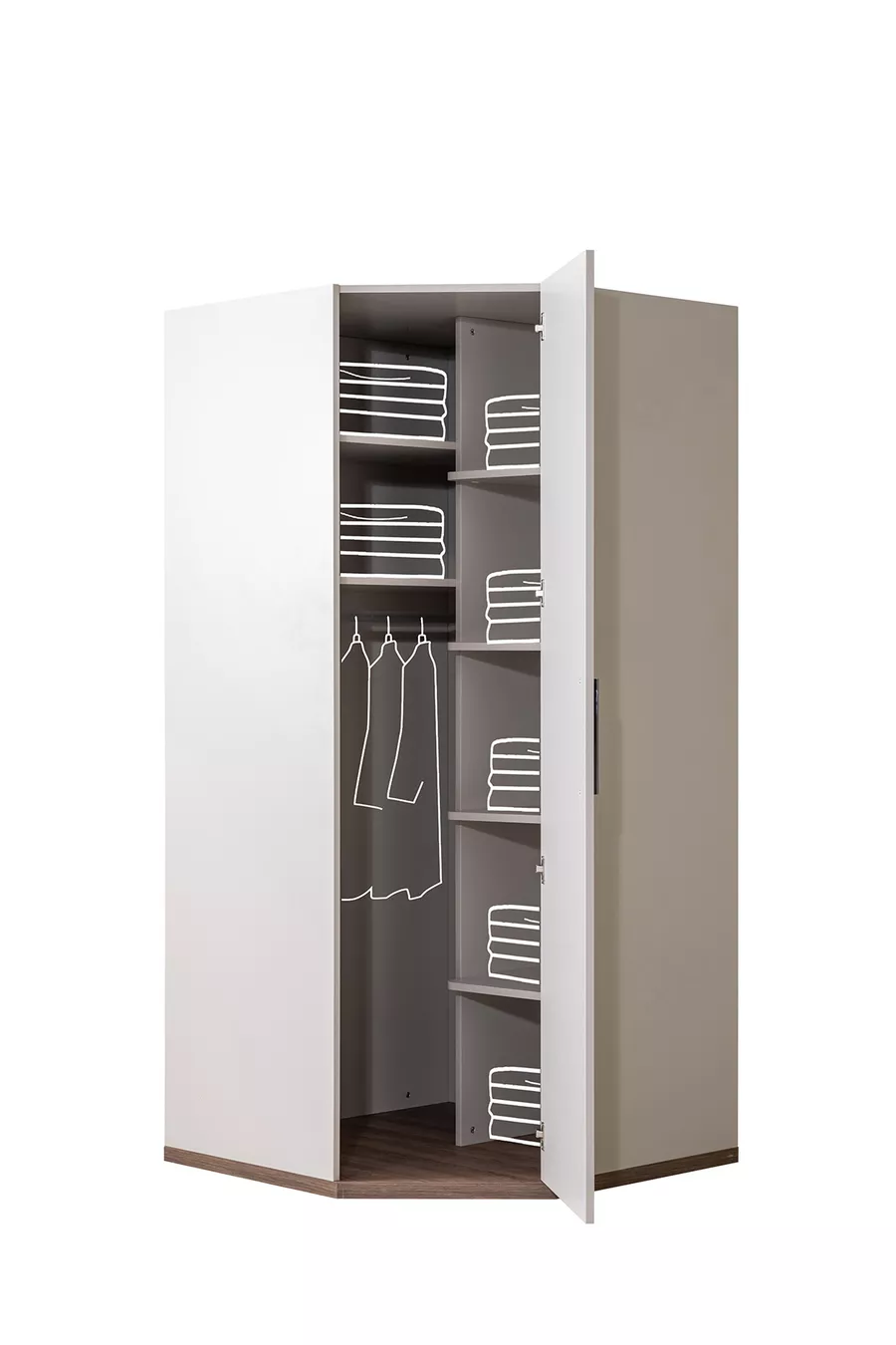 Chambre d'enfant - Armoire à 5 portes avec miroir, lit, table de chevet, bureau, bibliothèque