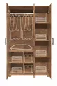 Lit superposé, Lit Aura avec bureau et armoire 3 portes, Noyer foncé