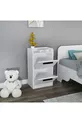 Table de chevet moderne pour chambre d'adolescent Luses à 2 tiroirs, blanc - Luses