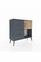 Commode Arges à une étagère, 2 tiroirs et une porte, Anthracite-Sapin/Anthracite