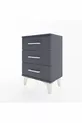 Chevet Arges 3 tiroirs Anthracite-Anthracite