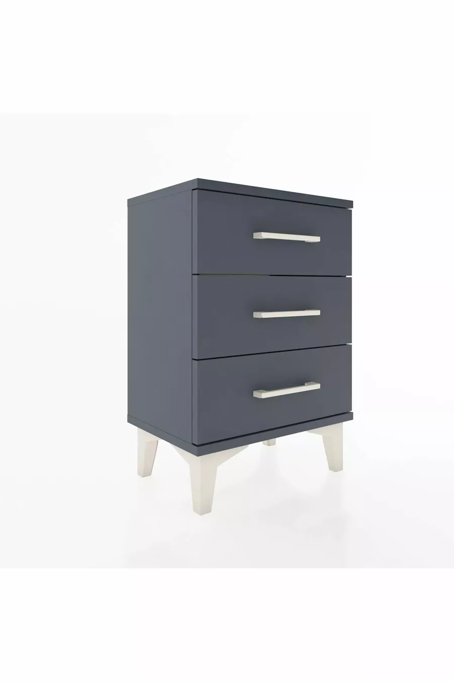 Chevet Arges 3 tiroirs Anthracite-Anthracite
