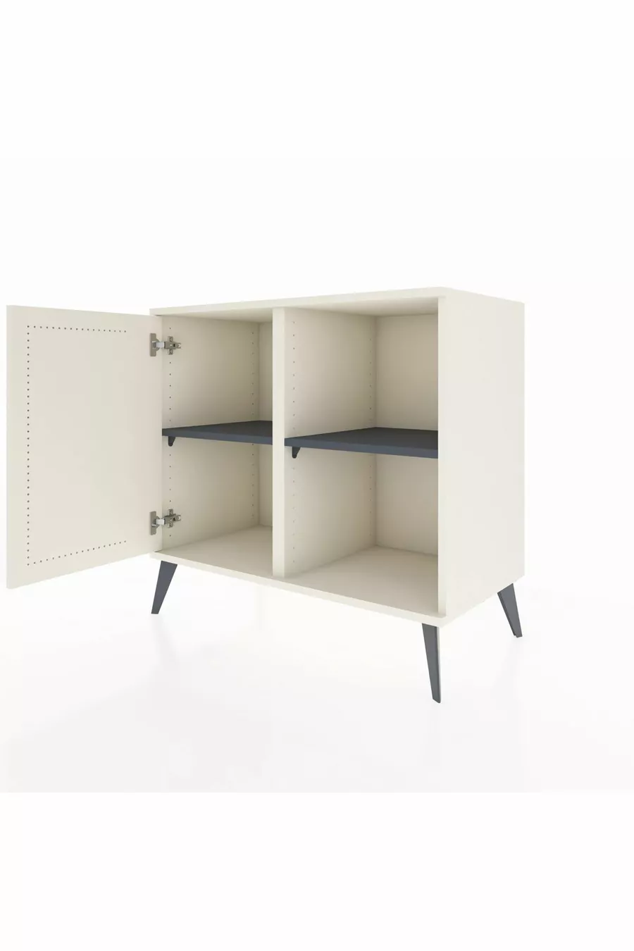 Commode Hyperion à 2 étagères avec une porte en pierre de lune / anthracite
