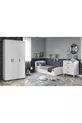 Ensemble de Chambre d'Enfant Soft Blanc - Lit, Armoire à 3 Portes, Commode à 3 Tiroirs, Tout en MDF