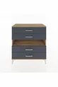 Commode Hyperion à un seul étagère et 4 tiroirs Pin-Anthracite