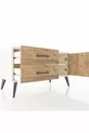 Commode Hyperion à une étagère, 2 tiroirs, 1 porte, Pierre de Lune-Pin