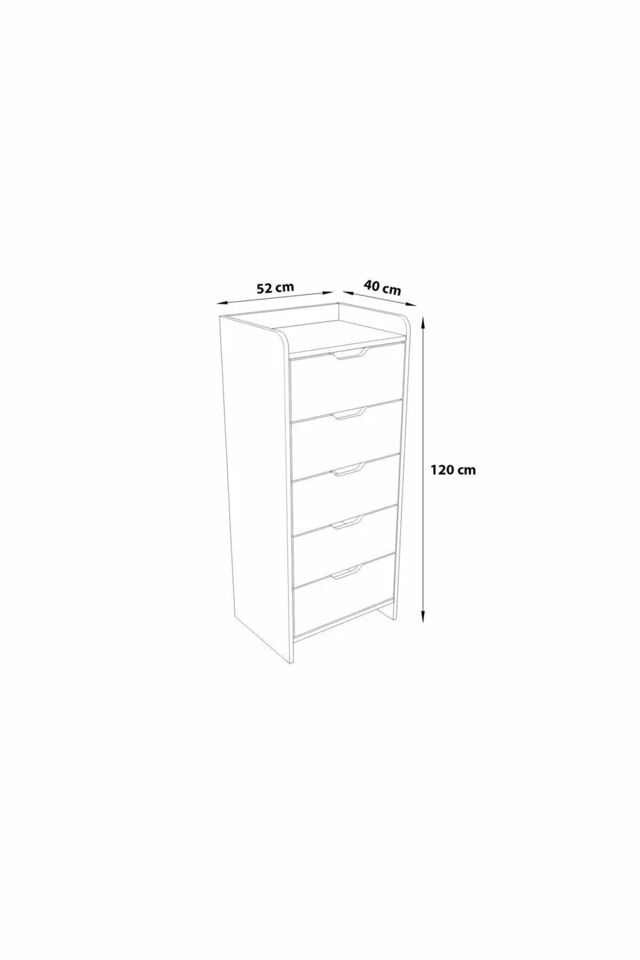 COMMODE BLANCHE LODOS À 5 TIROIRS