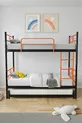 Lit superposé Koza avec tiroirs, compatible avec trois personnes, métal orange