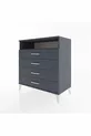 Commode Hyperion à une étagère et 4 tiroirs Anthracite-Anthracite
