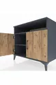 Commode Kronos 2 étagères 2 portes Anthracite-Sapin
