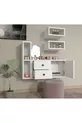Ensemble modulable tête de lit-tiroir pour chambre à coucher – Blanc – 