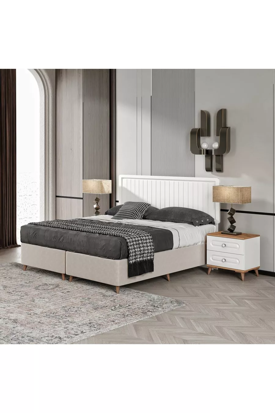 Ensemble de chambre à coucher Bohem MDF avec montage gratuit