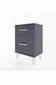 Chevet Arges 2 tiroirs Anthracite-Anthracite