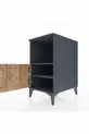 Table de chevet Kronos avec 2 étagères et 1 porte Anthracite-Épicéa