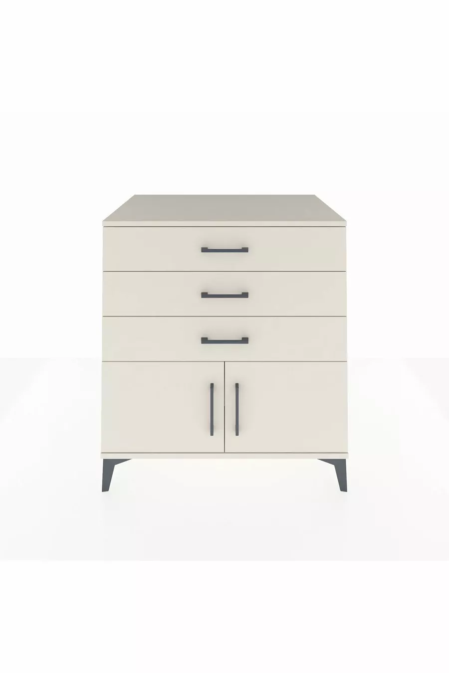 Commode Kronos avec une étagère, 3 tiroirs et 2 portes, Pierre de lune-Pierres de lune