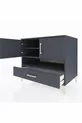 Commode Kronos avec 3 étagères, 1 tiroir et 2 portes, Anthracite-Anthracite