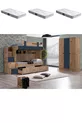 Lits superposés, lit superposé Riva + armoire 3 portes + 3 matelas Comfort