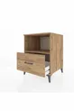 Table de chevet Kronos avec une étagère et un tiroir, pin-pine