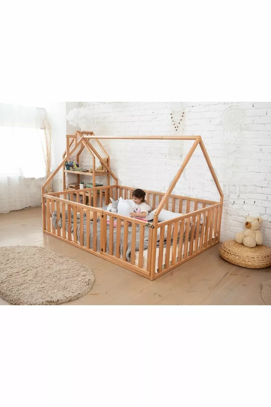 Lit Montessori en bois - Lit en bois massif - Lit pour enfants et bébés Montessori