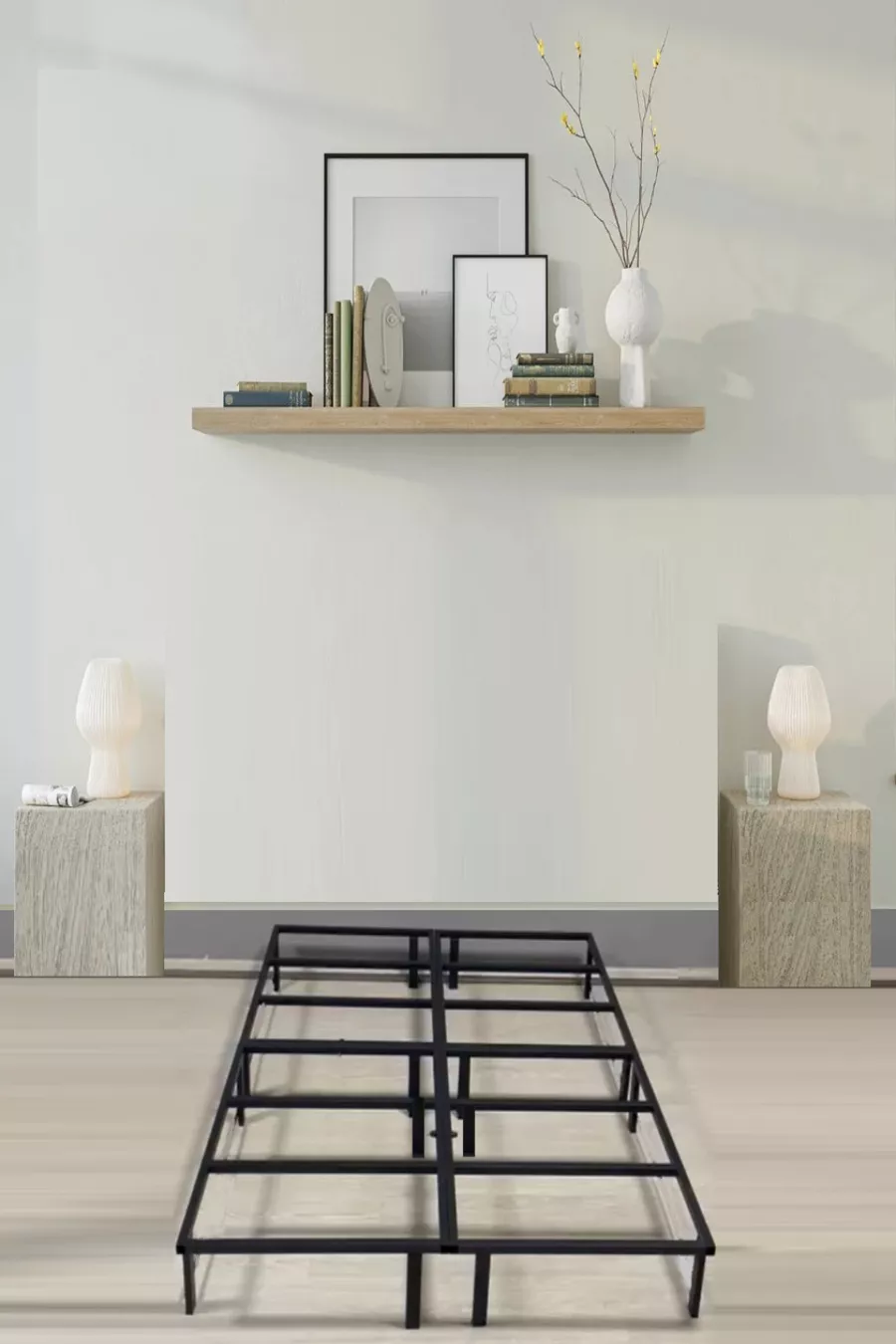 Lit double en acier inoxydable  Cm, non basculant, lit japonais