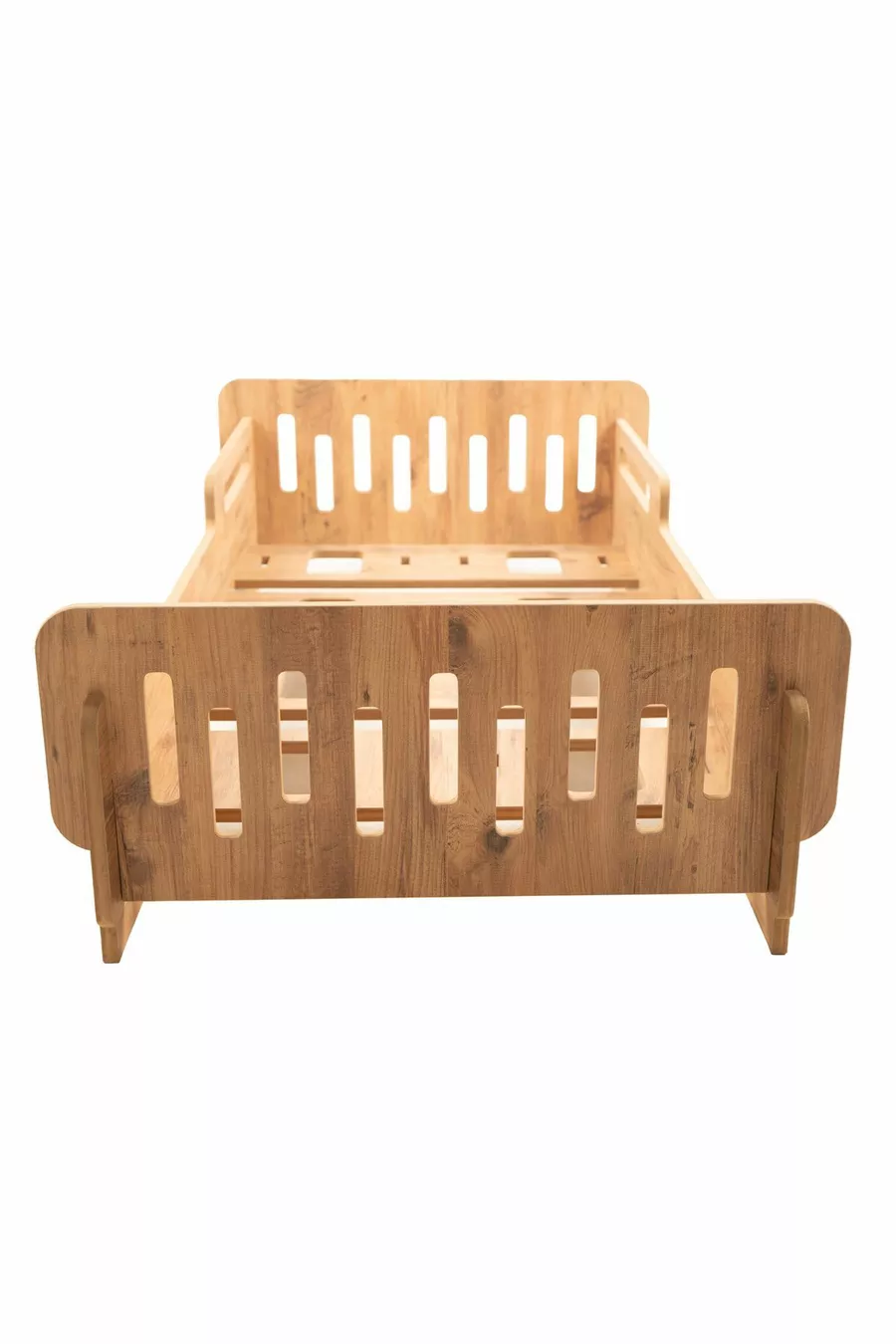 Lit bébé-Lit pour bébé-Lit de sol pour enfant-Lit de sol pour bébé-Lit-Lit-MDF-Noisette