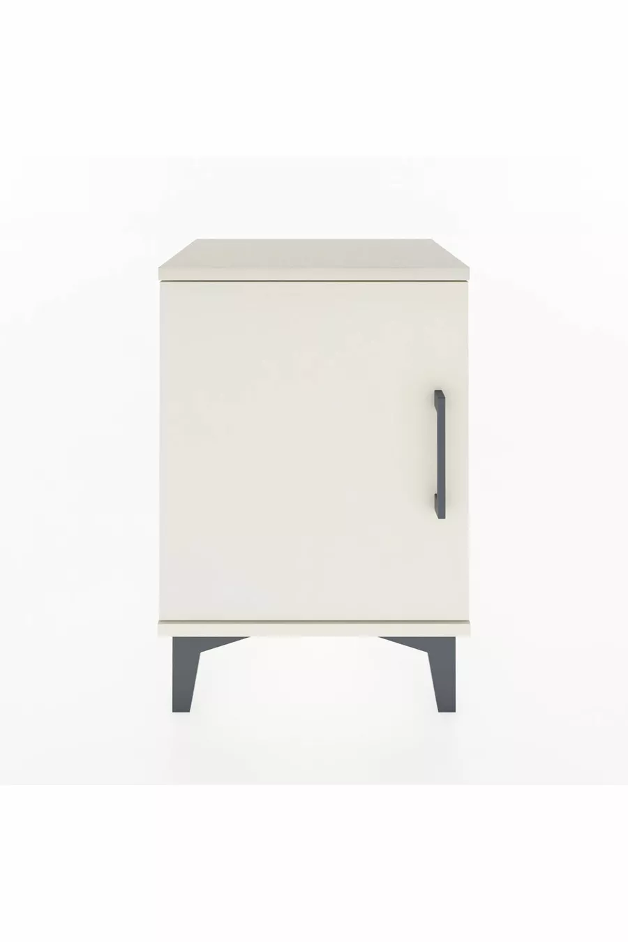 Table de chevet Arges à 2 étagères et 1 porte, couleur Pierre de Lune