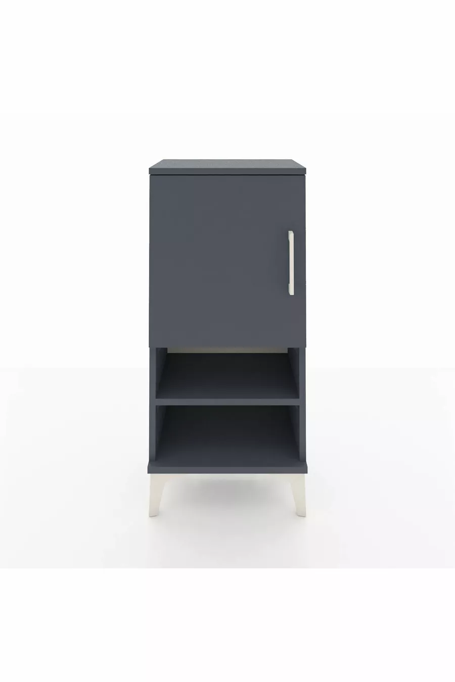 Table de chevet Arges à 3 étagères avec 1 porte, anthracite-anthracite