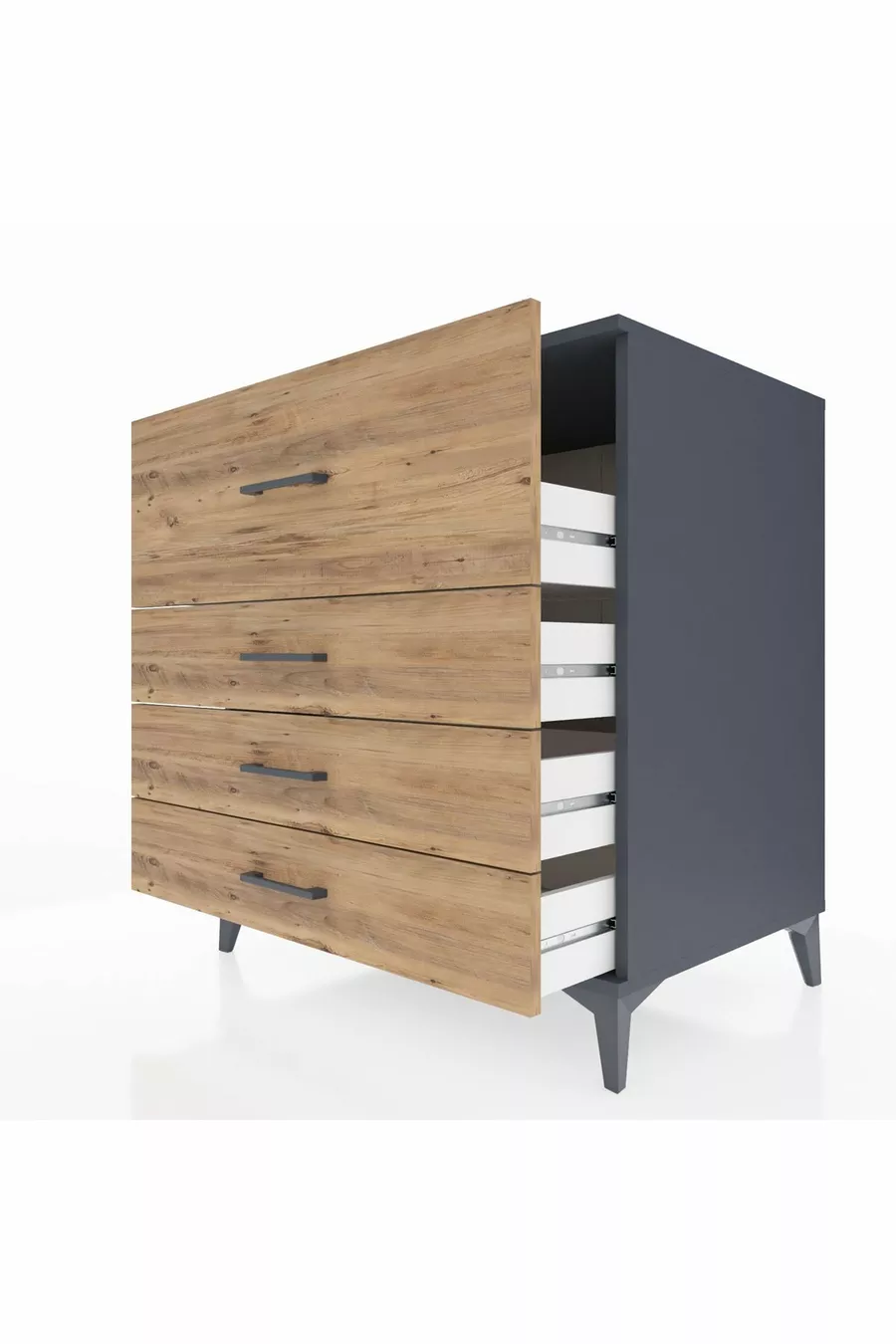 Commode Kronos 4 tiroirs Anthracite-Pin