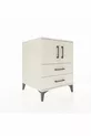 Kronos Table de Chevet avec 2 Étagères, 2 Tiroirs et 2 Portes, Albâtre-Albâtre