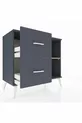 Commode Hyperion à une étagère et 2 tiroirs Anthracite-Sapin/Anthracite
