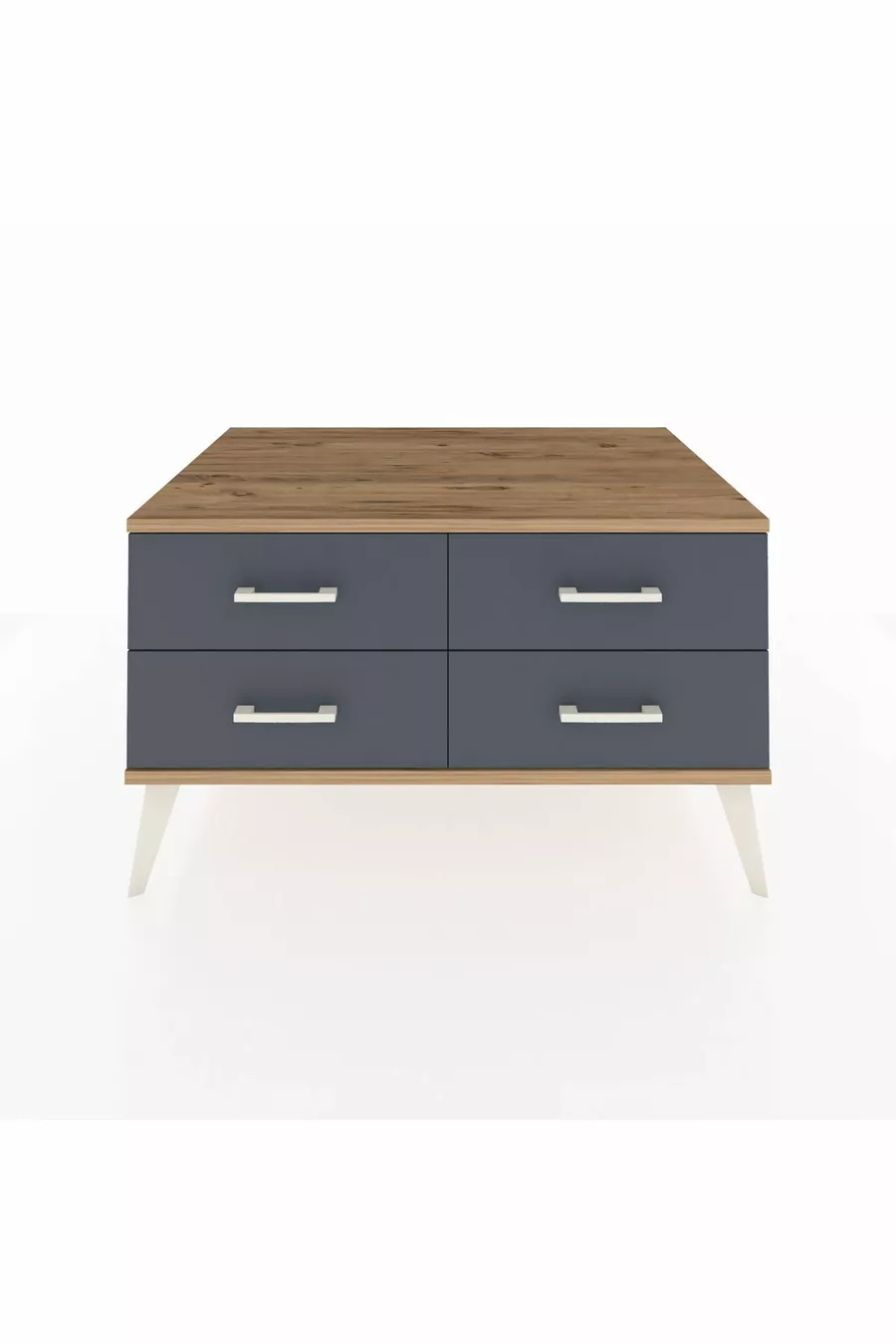 Commode Kronos 4 étagères Anthracite-Sapin/Anthracite