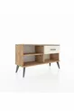 Commode Arges avec une étagère et un tiroir en pin-pin / quartz