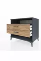 Commode Kronos à une étagère et 2 tiroirs Anthracite-Pin