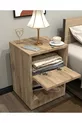 Table de chevet avec serrure et compartiment secret, MDF, livrée assemblée, pas besoin de montage
