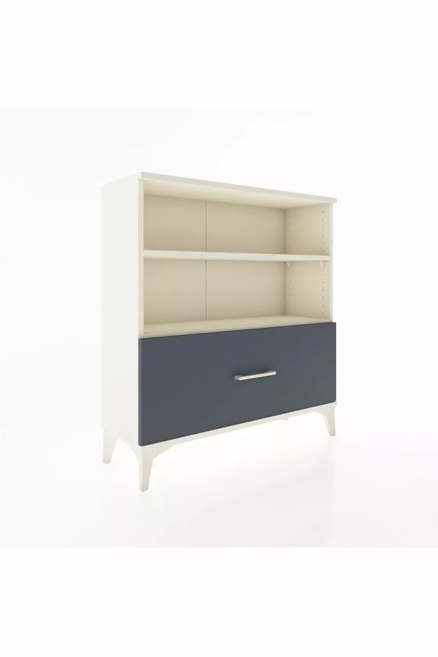 Commode Arges 2 étagères 1 tiroir Pierre de lune-Anthracite