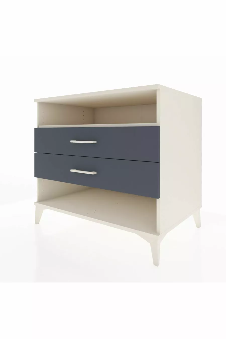 Commode Kronos avec une étagère et 2 tiroirs, Pierre de lune-Anthracite