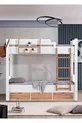 Lit superposé Ranza Asya avec tiroirs amovibles, 2 matelas Comfort