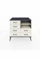 Commode Kronos à 2 étagères et 6 tiroirs Anthracite-Pierre de lune