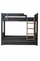 Lit superposé, lit superposé modulable pour enfants, anthracite - noyer + 2 matelas Comfort