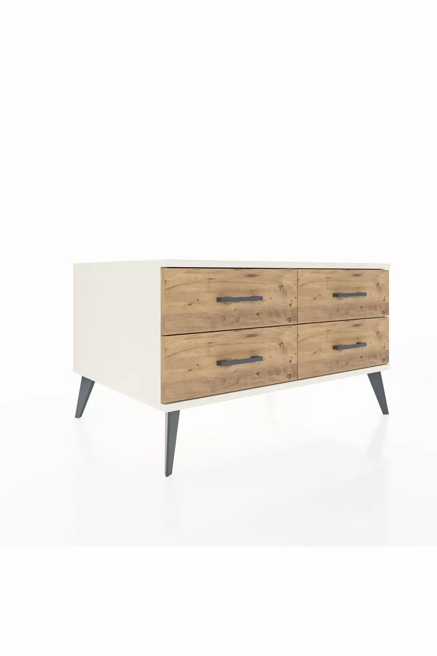 Commode Kronos 4 étagères Pierre de lune-Pierre de lune/Pin