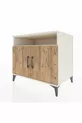 Commode Kronos 2 étagères 2 portes Pierre de Lune-Pin
