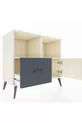 Commode Hyperion à 2 étagères, 1 tiroir, 1 porte, couleur Pierre de lune/Anthracite