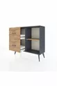 Commode Arges à une étagère et 2 tiroirs Anthracite-Pin